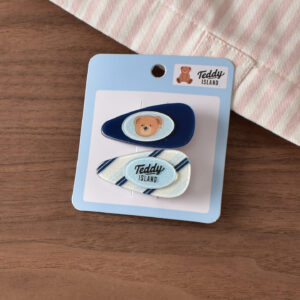 4 # White/navy blue oval water drops-2pcs
