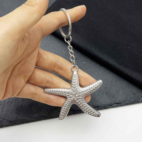 Wholesale Nautical Starfish Keychain Pendant Retro Ocean Themed Zinc Alloy Fashion Accessory for Keys, Bags,