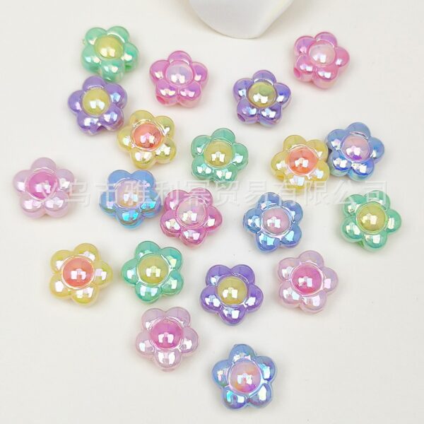 oly-9ae98ace428809004c3a7e02d92664d1 Wholesale Sweet Candy Color Acrylic Flower Beads 5 Petal Shape Loose Beads for DIY Keychain Bag Charm and Jewelry Making Supplies