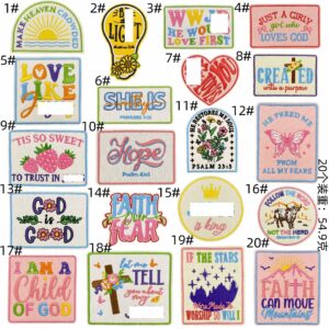 Colorful english cloth stickers set of 20 pieces