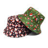Wholesale Chic Christmas Pattern Fisherman Hat with Santa Deer Snowman Print Unisex Sun Hat for Everyday Use