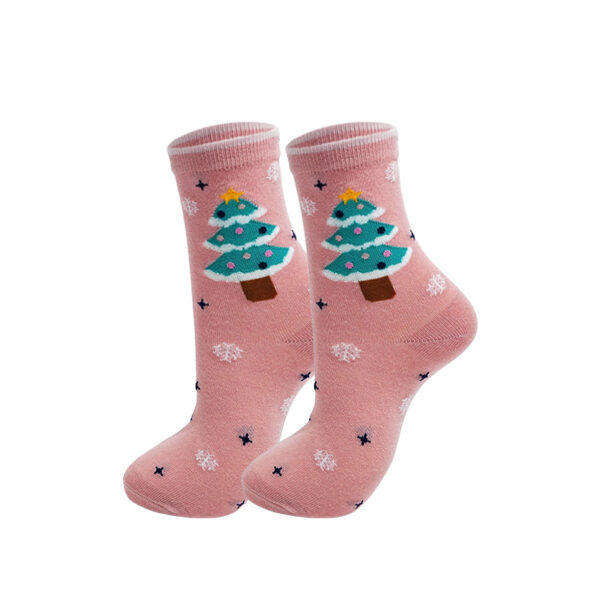 oly-9b11764c38f722b37a0b6add23d199ad Wholesale Cross Border Export Autumn and Winter Cartoon Christmas Socks Santa Claus Gingerbread Snowman Christmas Tree Men's and Women's Mid Calf Socks