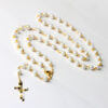 oly-9b2125b0437df12ace3fbf7f88492f6a Wholesale Modern Gold Cross Necklace with Pearl Pendant and Ball Chain Boutique Resale