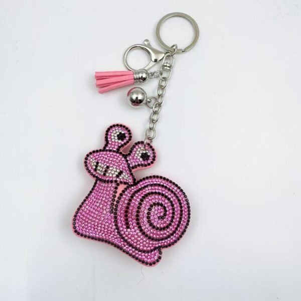 Wholesale Yellow Rhinestone Cartoon Snail Keychain Fashion Decorative Accessory