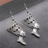 Wholesale Vintage Egyptian Queen Drop Earrings Gold Alloy Electroplated Party Wear Jewelry Accessory