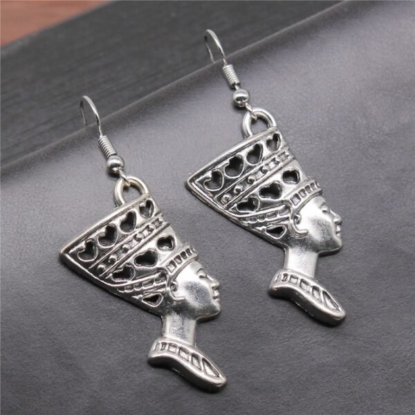 Wholesale Vintage Egyptian Queen Drop Earrings Gold Alloy Electroplated Party Wear Jewelry Accessory
