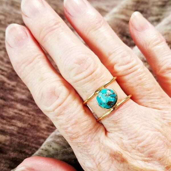 oly-9b5c55541b0f9b1bbe9b7a47c82d25a7 Wholesale Vintage Turquoise Resin Round Ring for Women Jewelry Accessory