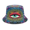 Wholesale Fashion Print Fisherman Hat with Eyes Blue Pattern Sun Protection Outdoor Cap