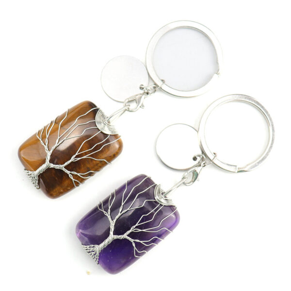 oly-9b5e279da6c690a8be2c60e67cf28f2e Wholesale Tree of Life Keychain Amethyst Crystal Metal Bag Charm Gift Accessory