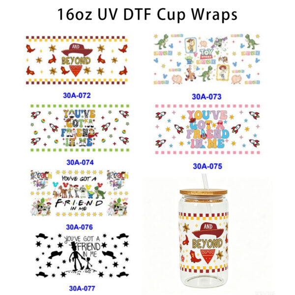 oly-9b61172ef7b8620bd834d3d301efd92c Wholesale 5pcs Western Cowboy Space Text 16oz Cup UV DTF Wraps OLY Exclusive