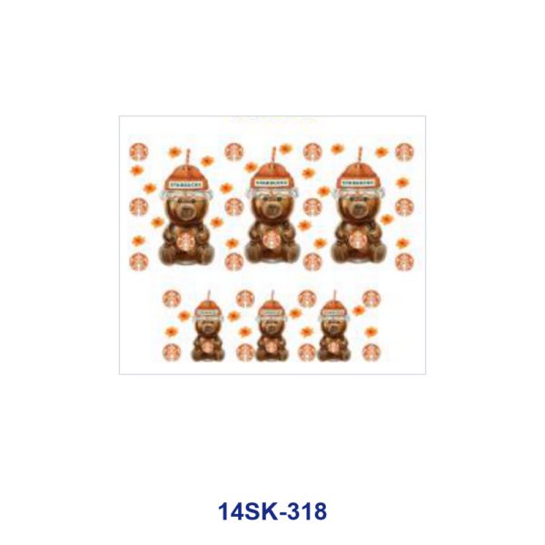 oly-9b6c9609a9c10993831d20719e687acf Wholesale 2/4/8pcs Teddy Bear Theme Mini Cup Keychain Sticker