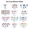 Wholesale 8pcs Whimsical Cartoon Characters 3oz Tumbler Stickers Wrap OLY Exclusive