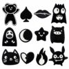 oly-9b94bb2ed2de0448aed00c76b3ec42f5 Wholesale Korean Ins Style Black White Cat Cartoon Iron-On Embroidered Patches Craft Supply for DIY Shoes and Hats