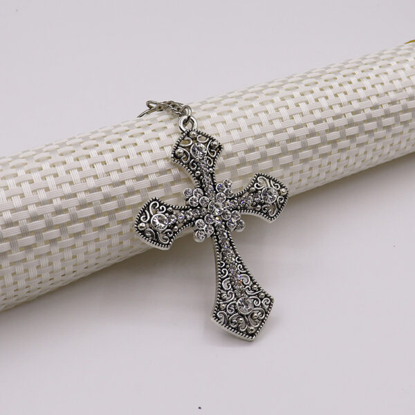oly-9b97ca3e86fc35064288930169610fb3 Wholesale Rhinestone Cross Keychain Pendant Boutique Resale Car Key Accessory