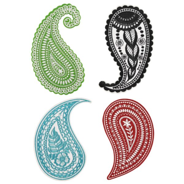 Wholesale Stylish Embroidered Cashew Iron-on Patch Polyester Thread Bag Accessory