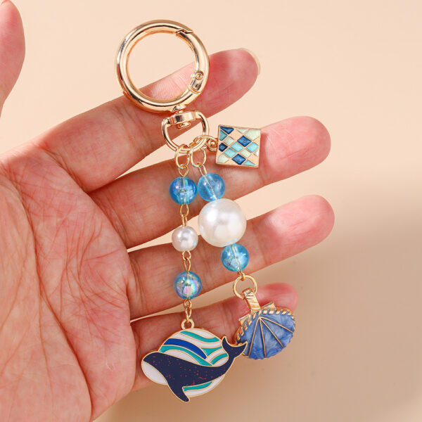 oly-9bb7ff0ae14587fc811b6f45edf303d2 Wholesale Trendy Shell Whale Keychain Zinc Alloy Cartoon Ocean Animal Bag Charm