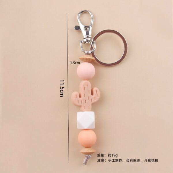 oly-9bc419f67e94286257850ef5504bfe05 Wholesale Silicone Cartoon Cactus Beaded Keychain Korean Style DIY Accessory
