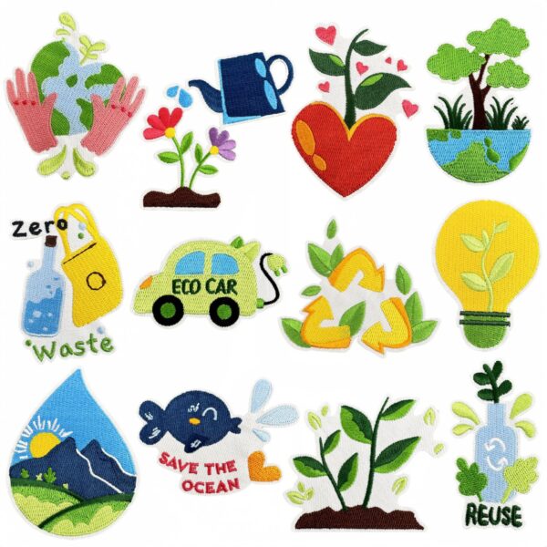 oly-9bcc26638988fbbaaf9932ab155d4413 Wholesale Cartoon Forest Green Plant Embroidery Patch for Travel Outdoors Decorative Sticker