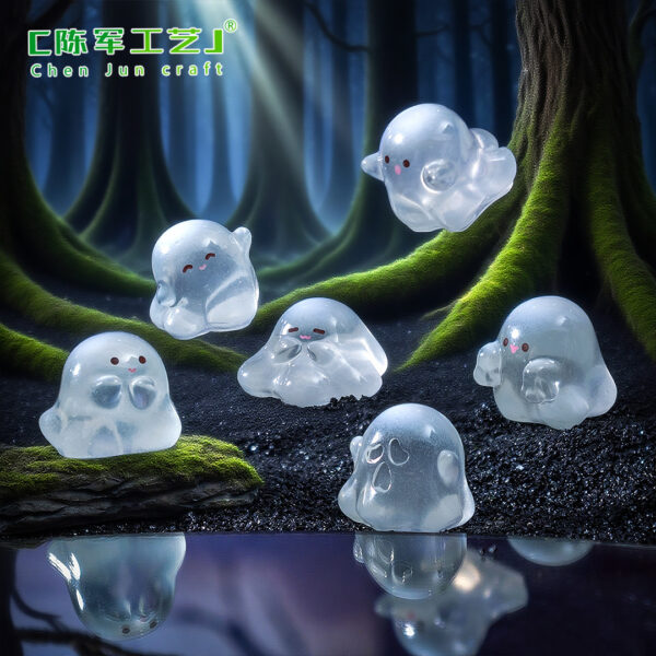oly-9bd725462fcd0d6f1c62198b911784c7 Wholesale Resin Transparent Cute Ghost Figurine for Decorative Accent