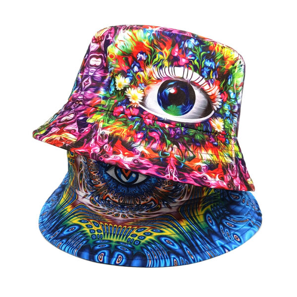Wholesale Casual Fisherman Hat with Purple Glasses Design Sun Hat for Outdoor Use