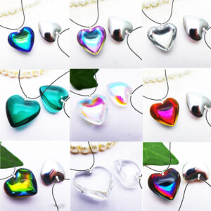 oly-9be10898aaf7f57725bd3a10a1ad5d79 Wholesale Rainbow Angel Halo Heart Pendant Necklace Geometric Alloy Artificial Crystal Fashion Jewelry Accessory for Casual or Party Wear
