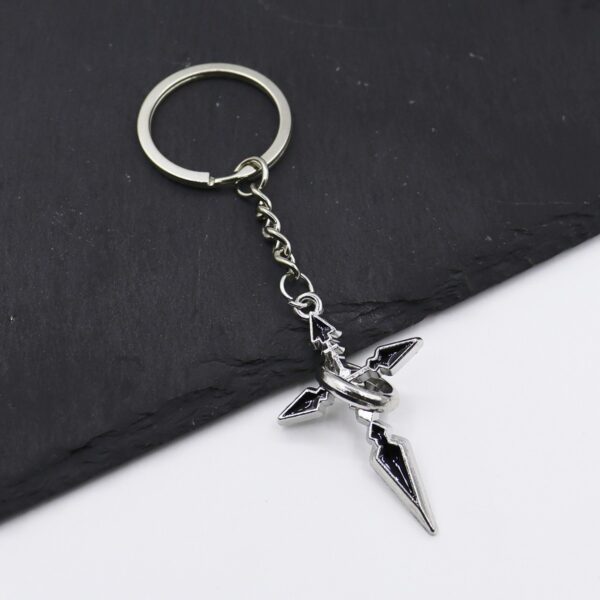 Wholesale Zinc Alloy Vintage Punk Cross Keychain Pendant Black Car Key Accessory