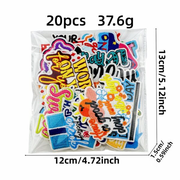 Wholesale Stylish Colorful English Letter Embroidered Patch Iron-On Fashion Accessory for Bag Charm Gift