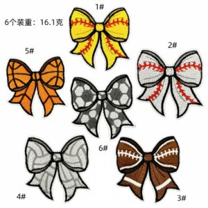 Ball bow cloth patch set 6 pieces
