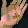 oly-9c2346bc085393db019d9bfed2874faf Wholesale Men's Golden Flame Retro Cross Keychain Pendant for Car Keys Fashion Accessory
