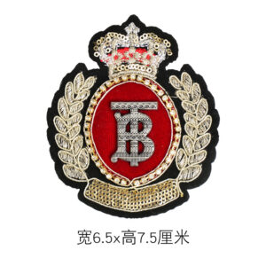 Red backgrouNd letter badge [cloth sticker style] N7-8 / No pins