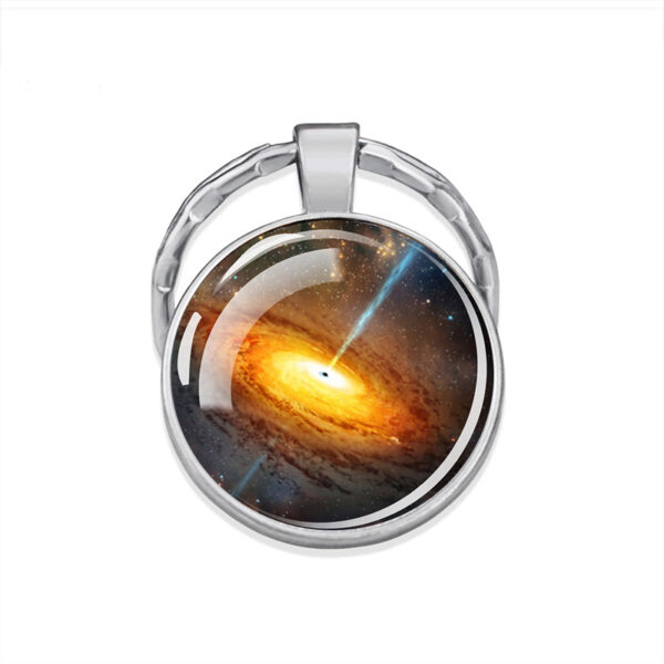 Wholesale Modern Art Luminous Nebula Keychain Zinc Alloy Handmade Glass Pendant Boutique Resale Accessory