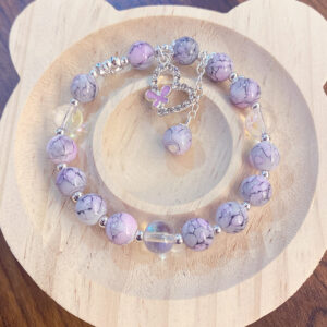 Purple pattern love butterfly bracelet (opp bag)