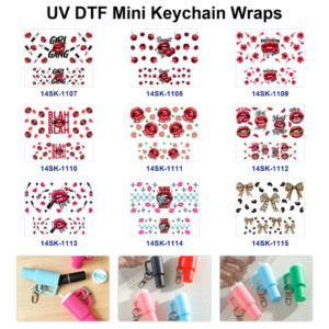 Wholesale 2/4/8pcs Retro Trendy Lips Bow Beauty Print Mini Cup Keychain Sticker