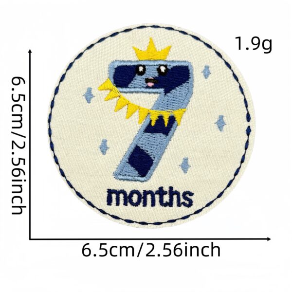 Wholesale Cartoon Round 12 Months Number Embroidered Patch DIY Iron-On Sticker Boutique Fashion Accessory