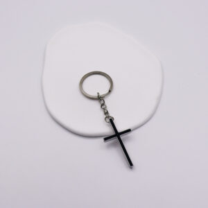 oly-9c6bece1992efa921587141096f0808a Wholesale European Style Black Cross Keychain Fashion Accessory for Men Gift