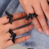 oly-9c75ca6c735932f230eceadca45c6adf Wholesale Gothic Bat Ring Halloween Festival Jewelry Accessory for Boutique Resale
