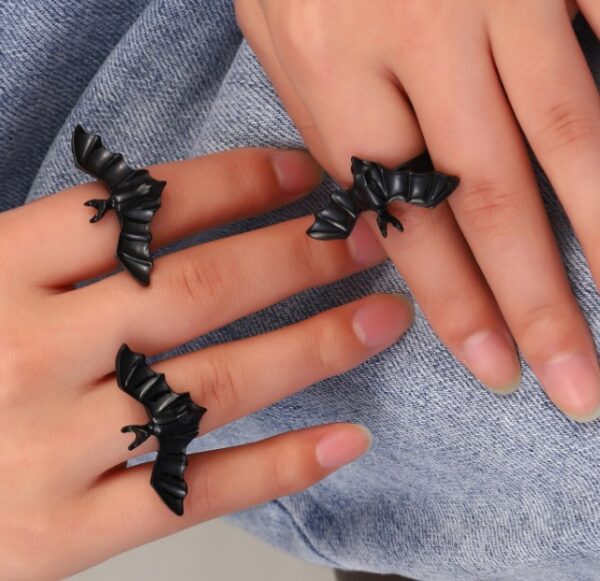 oly-9c75ca6c735932f230eceadca45c6adf Wholesale Gothic Bat Ring Halloween Festival Jewelry Accessory for Boutique Resale
