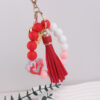 Wholesale Handmade Silicone Heart Bag Charm Keychain Valentine Gift
