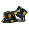 oly-9c8da9d9f22db4fef27d401e7ddee415 Wholesale Cotton Pineapple Print Double Sided Fisherman Hat Sunscreen Wide Brim Fashion Accessory for Travel