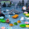 Wholesale Cartoon Floating Bamboo Raft Leaves Resin Miniature Aquarium Decoration DIY Home Decor Gift