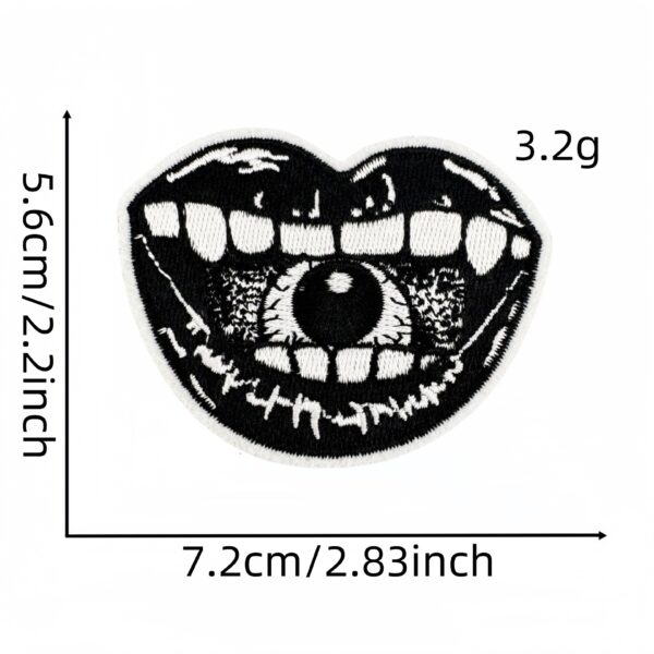 oly-9cb9655eb486181d216fb120322f2f00 Wholesale Punk Horror Black White Embroidered Patch - Trendy Fashion Accessory for Bags, Jeans, Hats