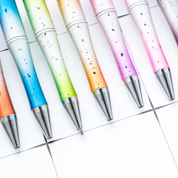 Wholesale DIY Starry Sky Beaded Pen with UV Electroplating, Gradient Design, Creative Stationery for Office or Gift