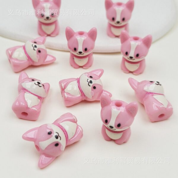 oly-9cd311ffaada38f0d7042b7cbce4219d Wholesale Acrylic 3D Corgi Puppy Beads Trendy DIY Phone Chain Keychain Decorative Accessory for Gift or Boutique
