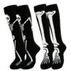 Wholesale Polyester Cartoon Print Halloween Skeleton Mid Calf Socks for Unisex Sweat Absorbing Gift