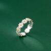 Wholesale Trendy Little Flower Ring Alloy Adjustable Fashion Accessory for Women