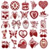 Wholesale Vintage Red Line Embroidery Patch Valentine's Day Applique for Clothing Bags DIY Craft Supply