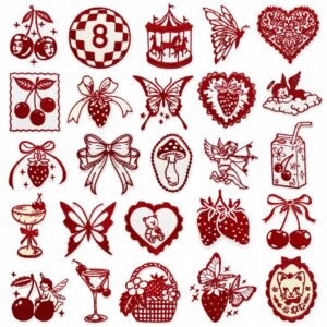 oly-9d466f36a2a343e43358da036741999e Wholesale Vintage Red Line Embroidery Patch Valentine's Day Applique for Clothing Bags DIY Craft Supply