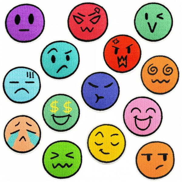 Wholesale Cartoon Expression Embroidered Patch Iron On Decorative Stickers for DIY Crafts