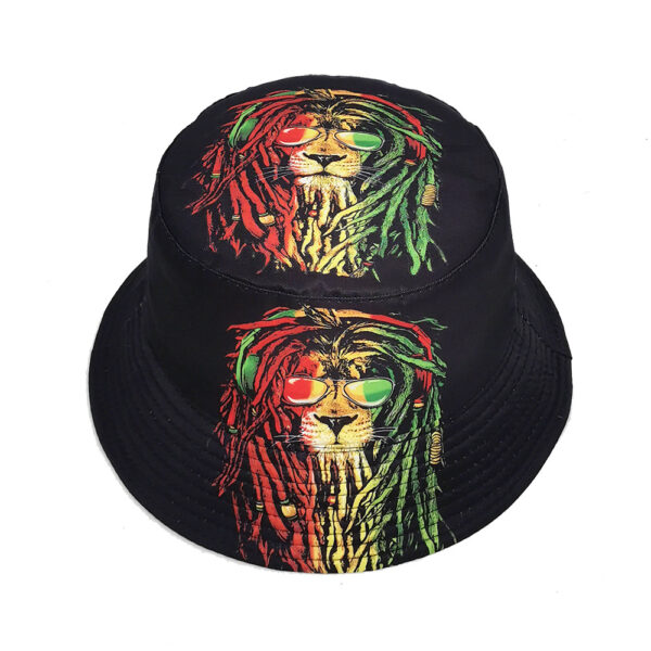 Wholesale Trendy Lion Print Fisherman Hat Sun Protection Casual Hat for Men Women
