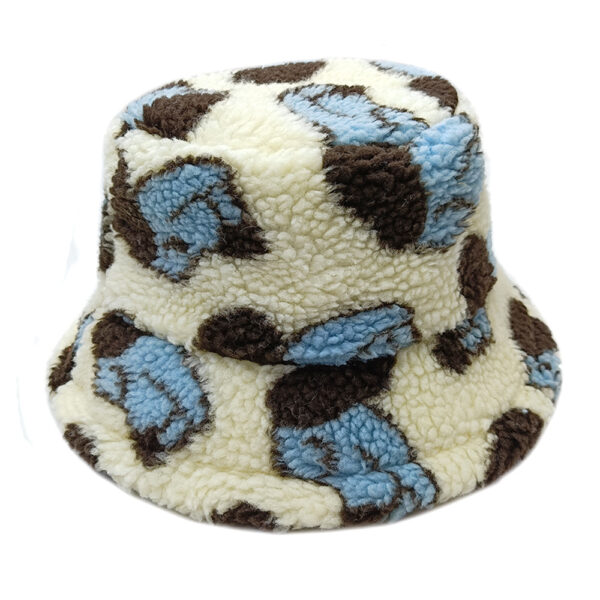 oly-9d5df19292edfcafd92cb594cea8cb88 Wholesale Cute Puppy Design Lamb Wool Winter Bucket Hat Unisex Sun Protection Fashion Accessory